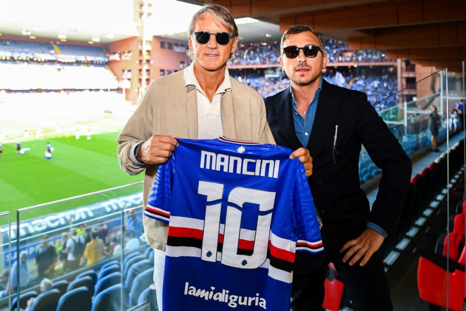Anche il Ct dell'Arabia Saudita Roberto Mancini (qui con Manfredi) era presente a Marassi