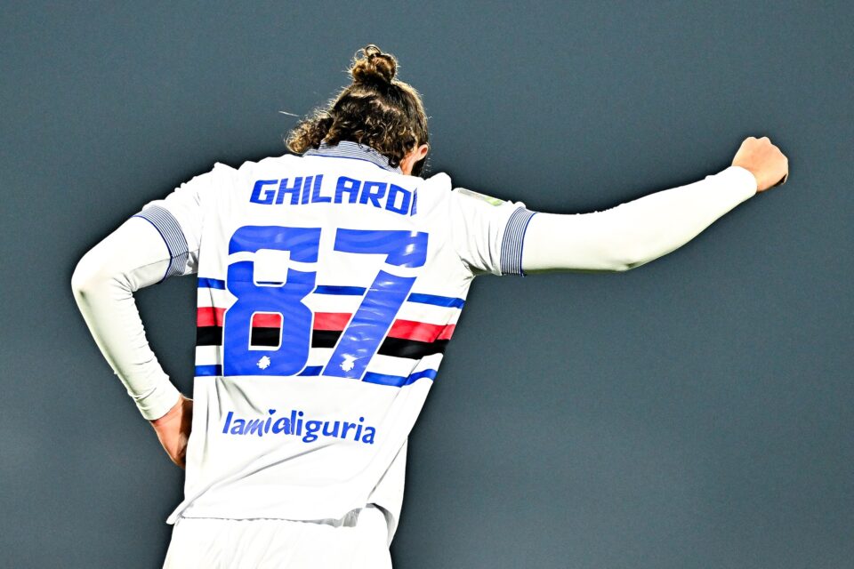Il numero 87 festeggia il suo primo gol con la maglia della Sampdoria